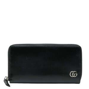 Gucci GG Marmont Zip-Around Long Wallet 428736 Black Leather Women's GUCCI